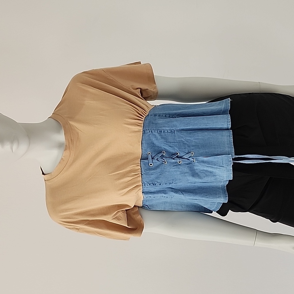 MUY MUY  Kaki Corset Tie Waist Short Dolman Sleeve  Size : Various